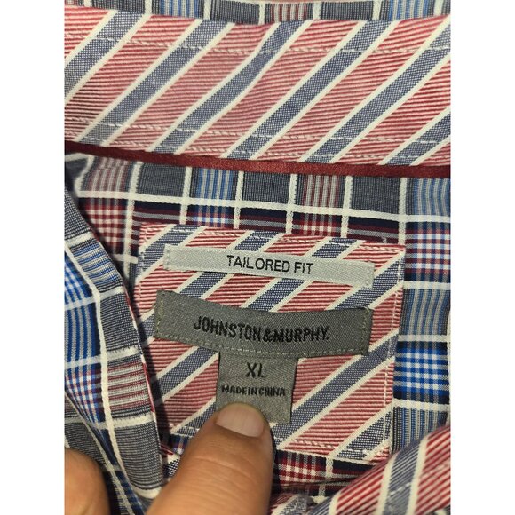 Johnston & Murphy Mens Tailored Fit Plaid Shirt XL - Picture 5 of 8